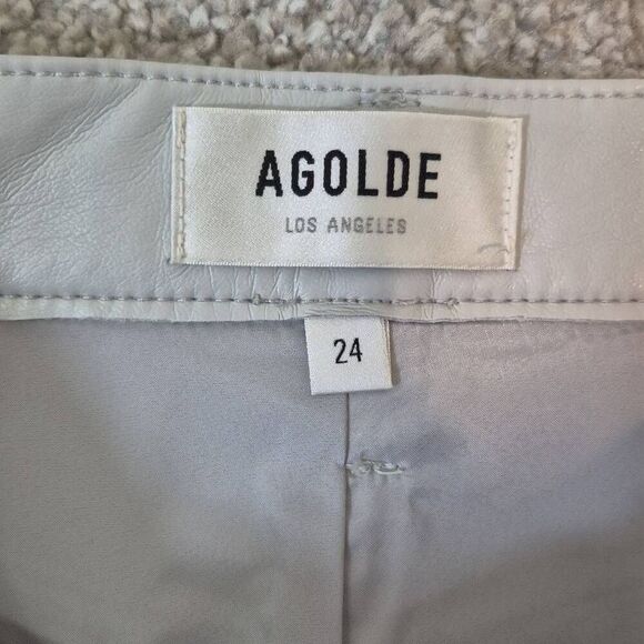 New Agolde Pants Recycled Leather High Rise Size 24 - Picture 4 of 10